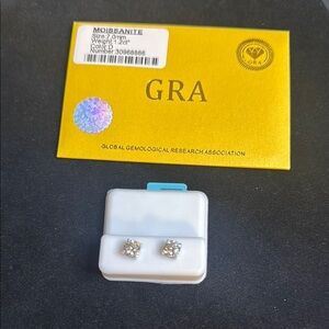 Moissanite Silver Stud Earrings